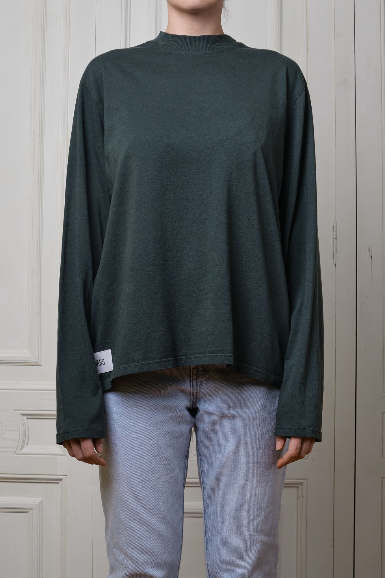 Dark Green Embroidered Long Sleeve Tee