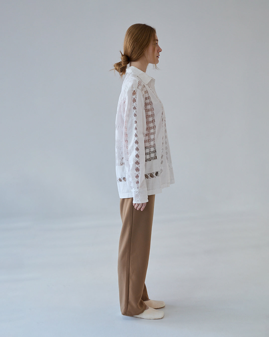 D'Ars x L'Arca Long-Sleeve Cutwork Shirt