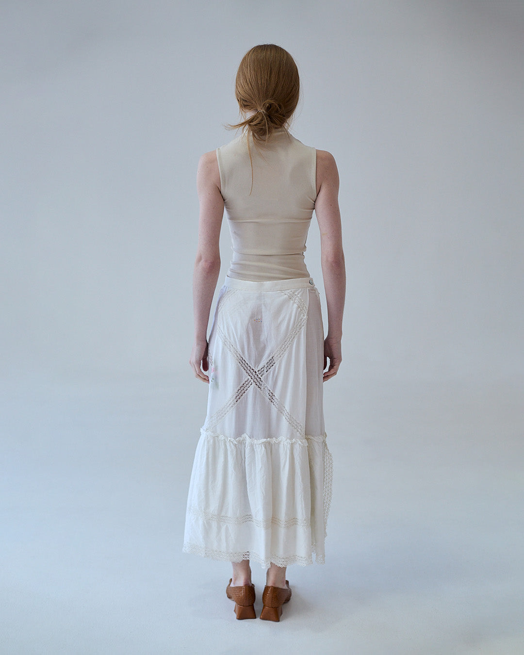 D'Ars x L'Arca Tiré Long Batiste Skirt