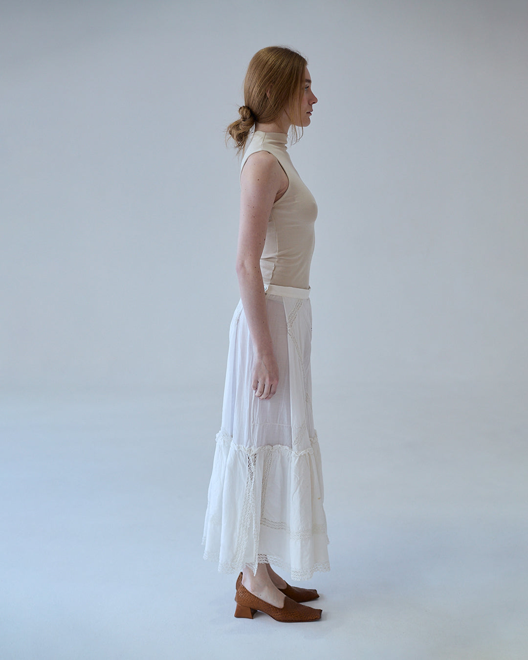 D'Ars x L'Arca Tiré Long Batiste Skirt