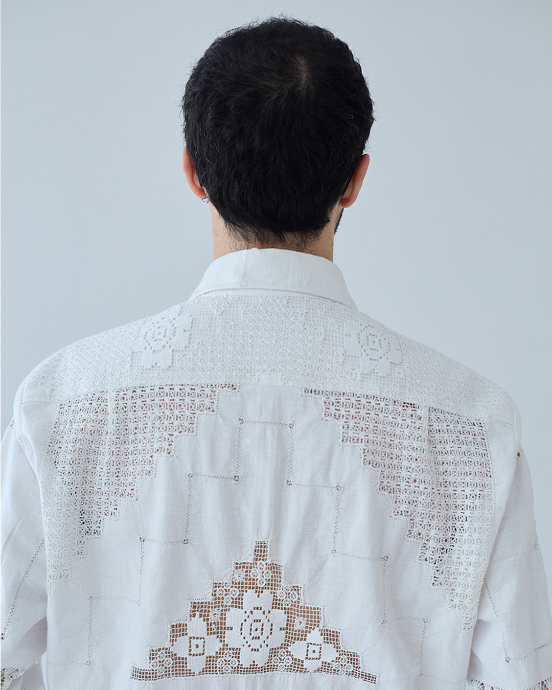 D'Ars x L'Arca Long-Sleeve Cutwork Shirt