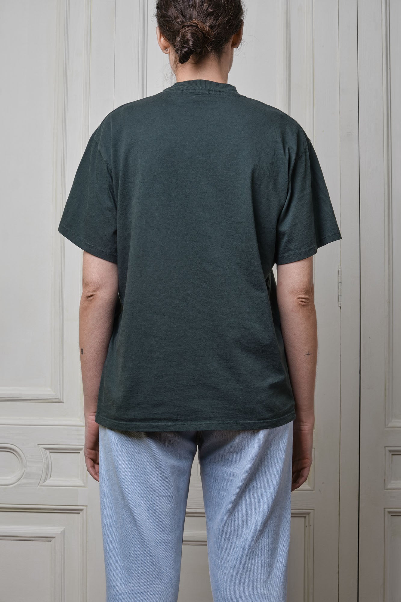 Dark Green Embroidered Short Sleeve Tee