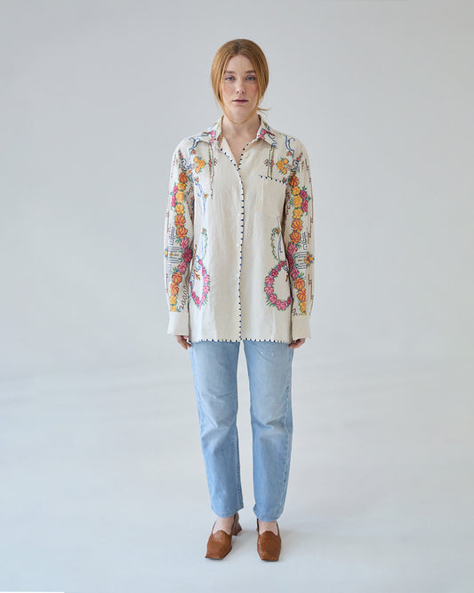 D'Ars x L'Arca Embroidered Linen Shirt
