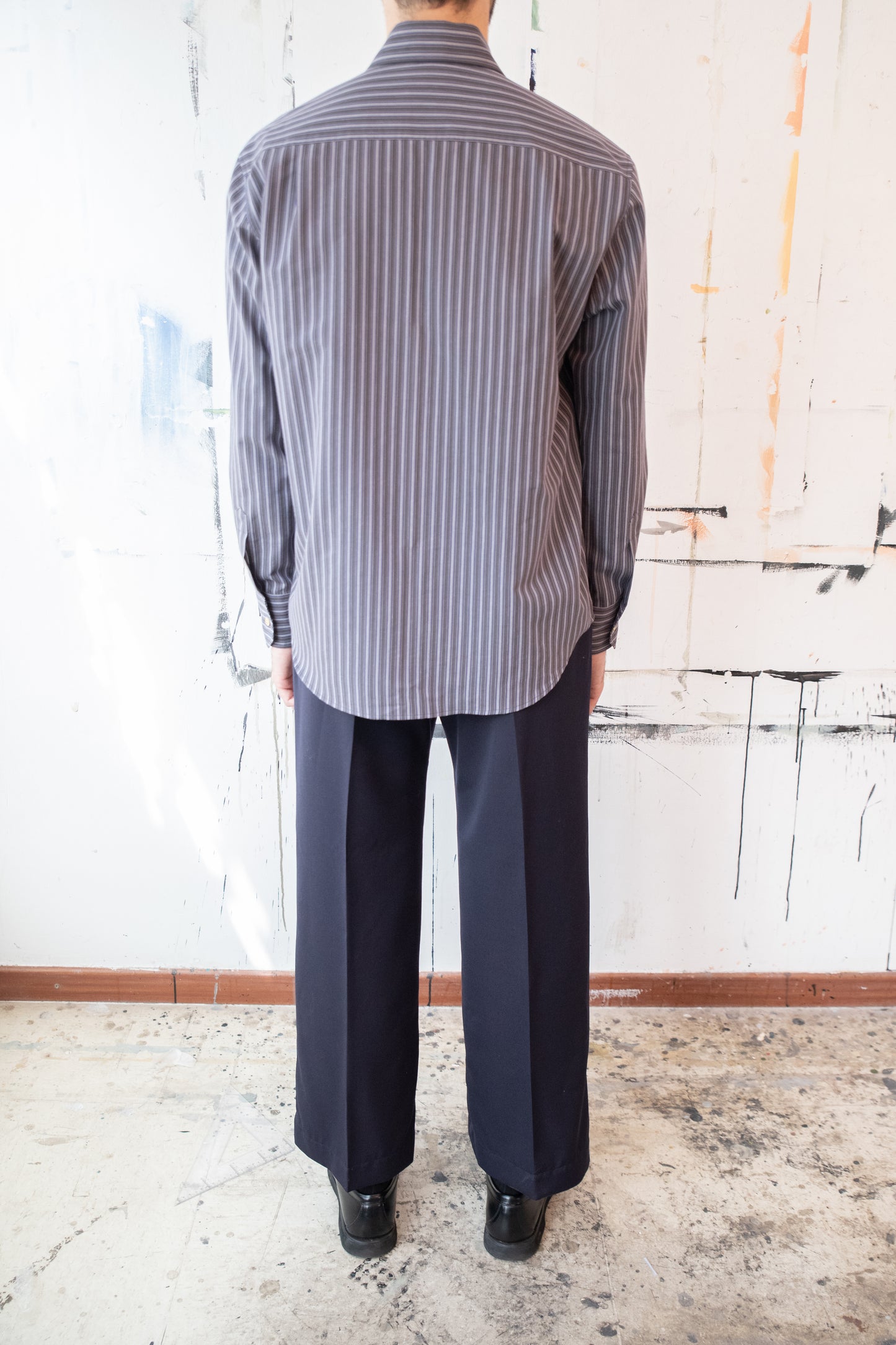 Dark Vintage Striped Poplin Shirt